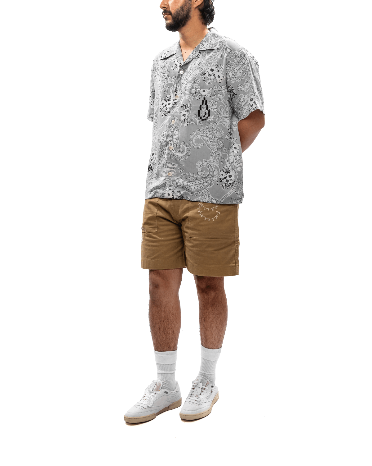 Noma T.D x Button - Down Short Sleeve Shirt Grey - LIKELIHOOD