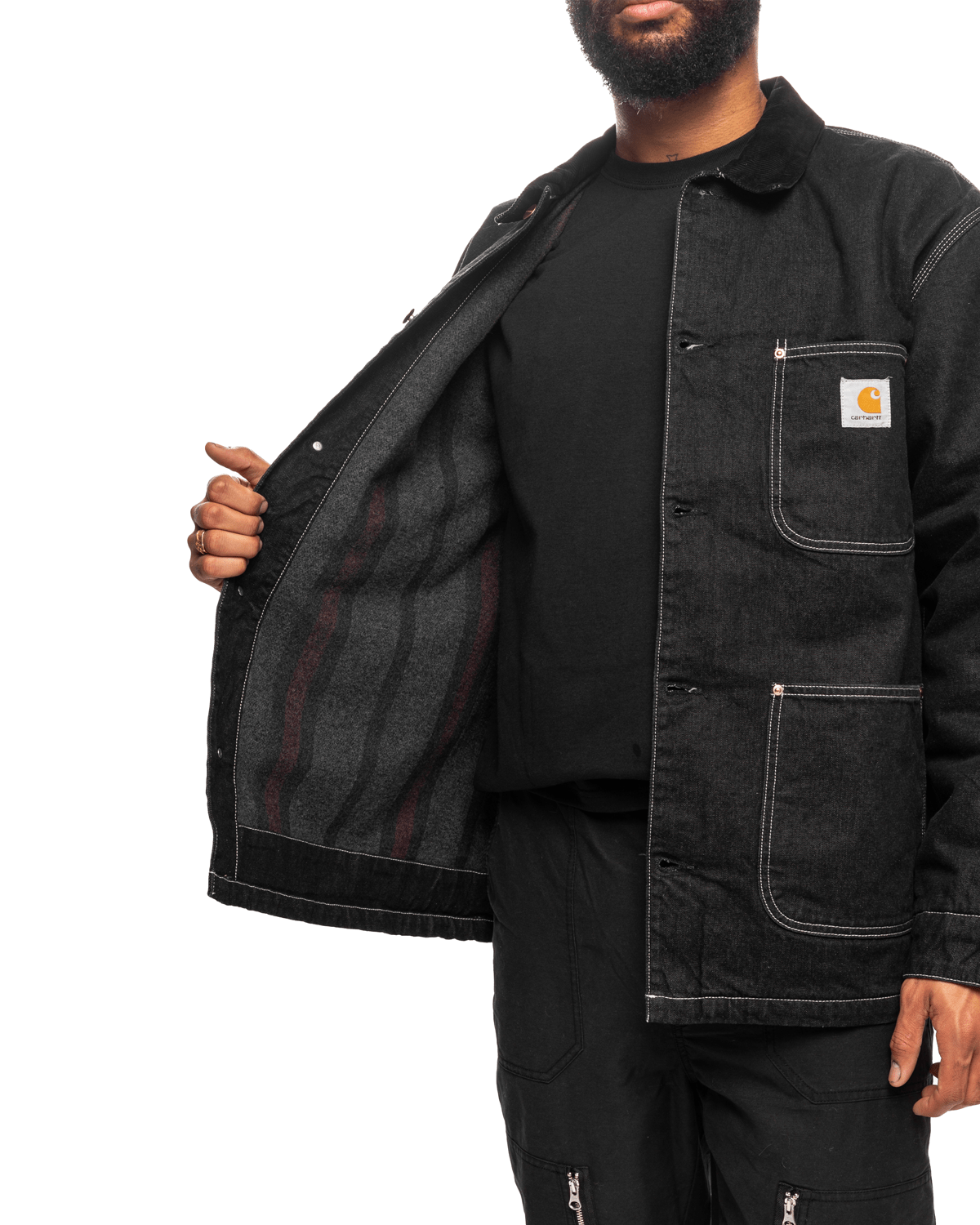 OG Chore Coat Black/Black Stone Washed - LIKELIHOOD