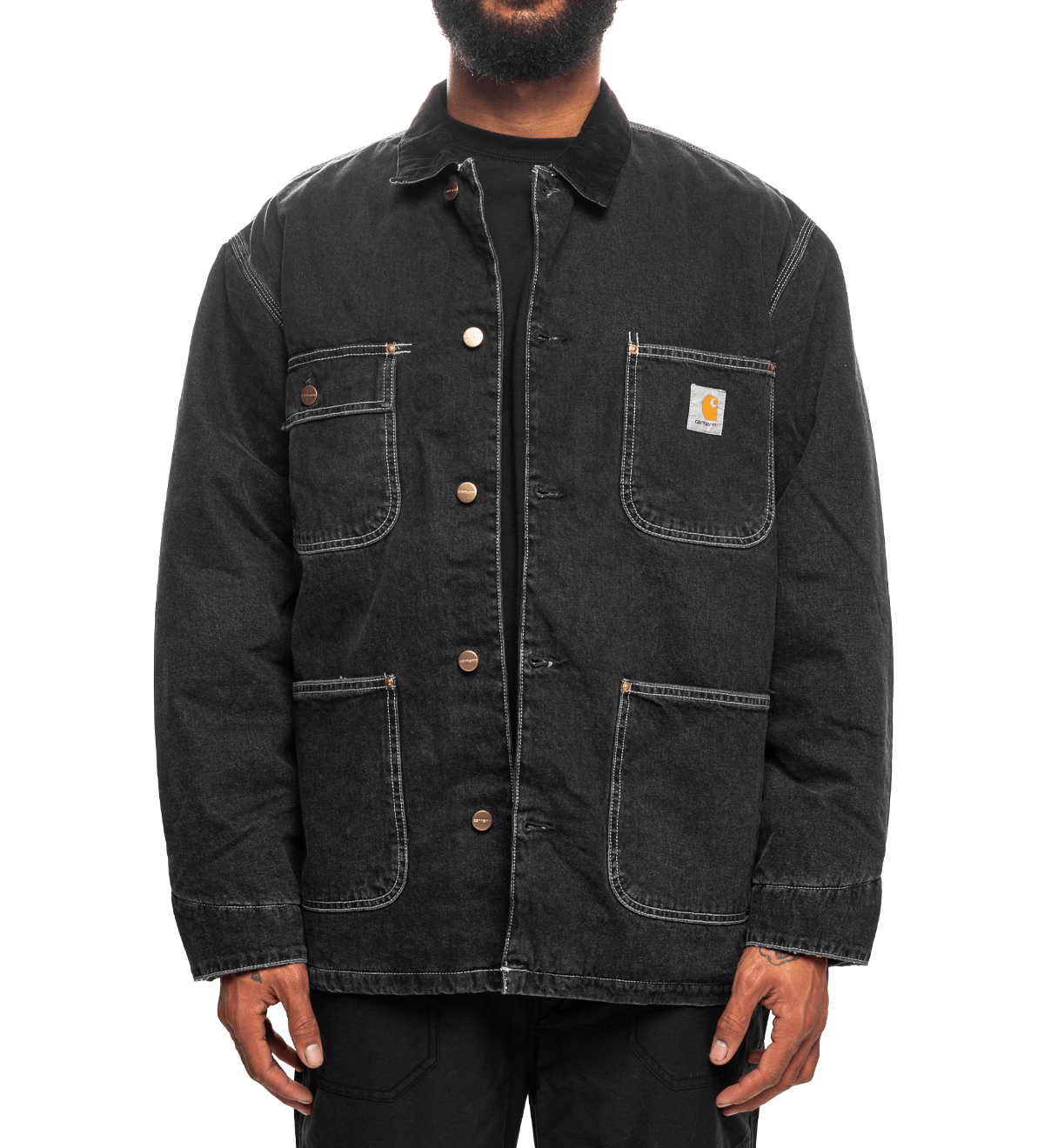 OG Chore Coat Black/Black Stone Washed - LIKELIHOOD