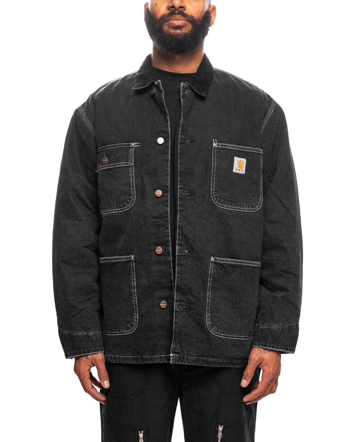 OG Chore Coat Black/Black Stone Washed - LIKELIHOOD