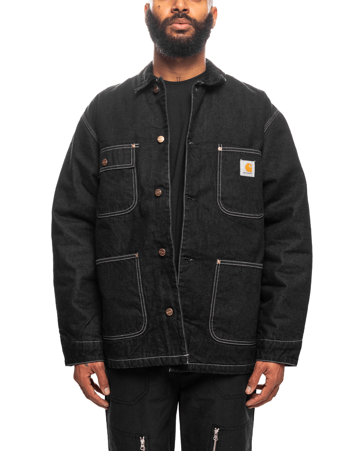 OG Chore Coat Black/Black Stone Washed - LIKELIHOOD