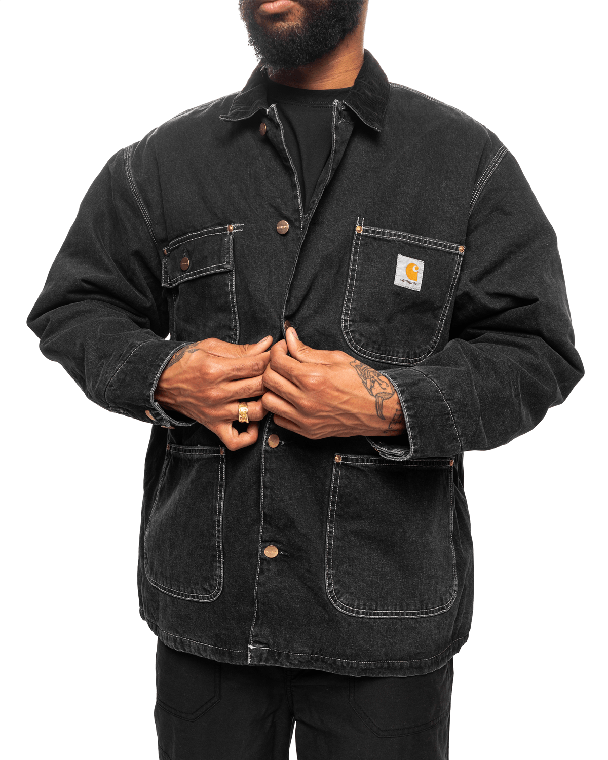 OG Chore Coat Black/Black Stone Washed - LIKELIHOOD