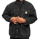 OG Chore Coat Black/Black Stone Washed - LIKELIHOOD