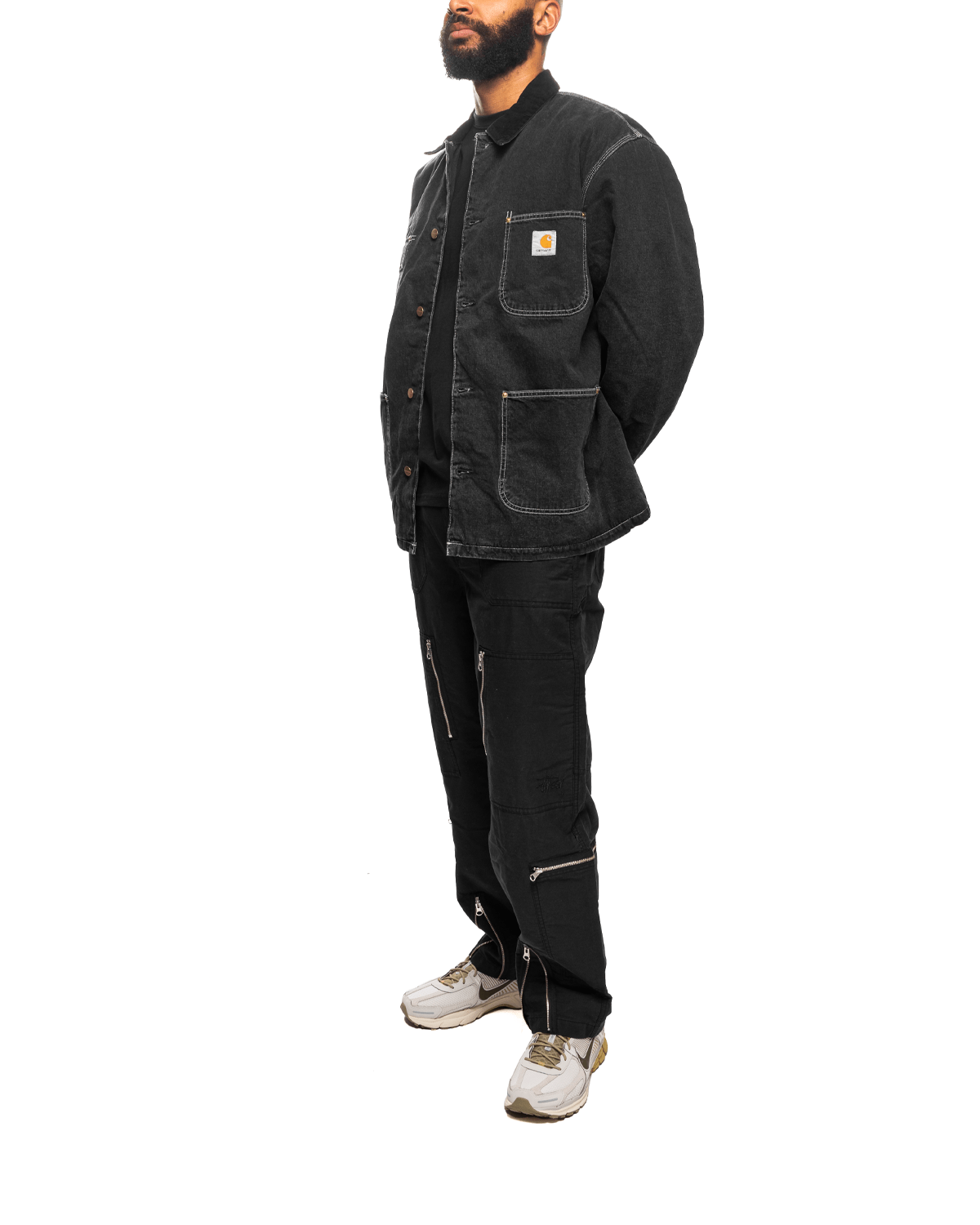 OG Chore Coat Black/Black Stone Washed - LIKELIHOOD