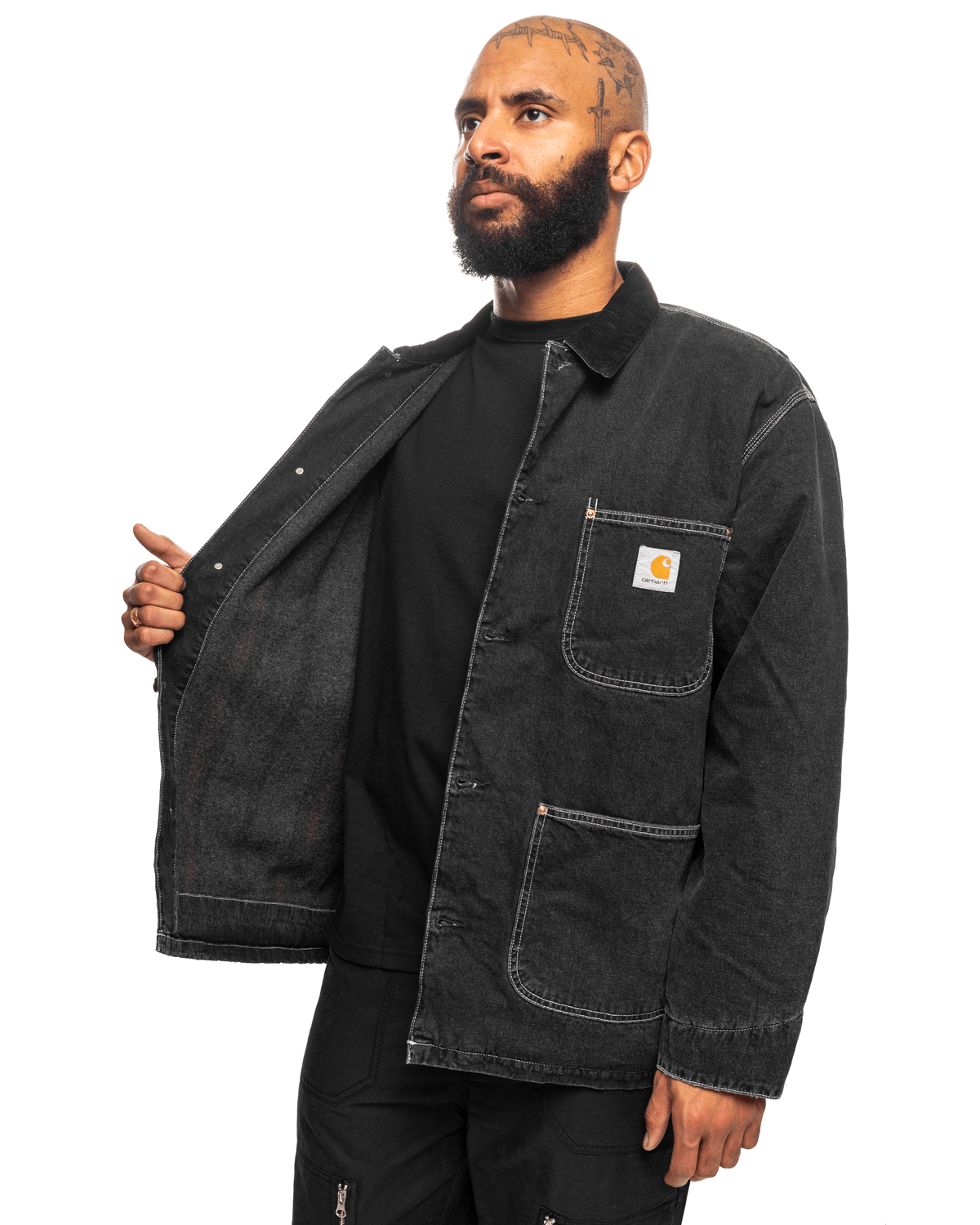 OG Chore Coat Black/Black Stone Washed - LIKELIHOOD