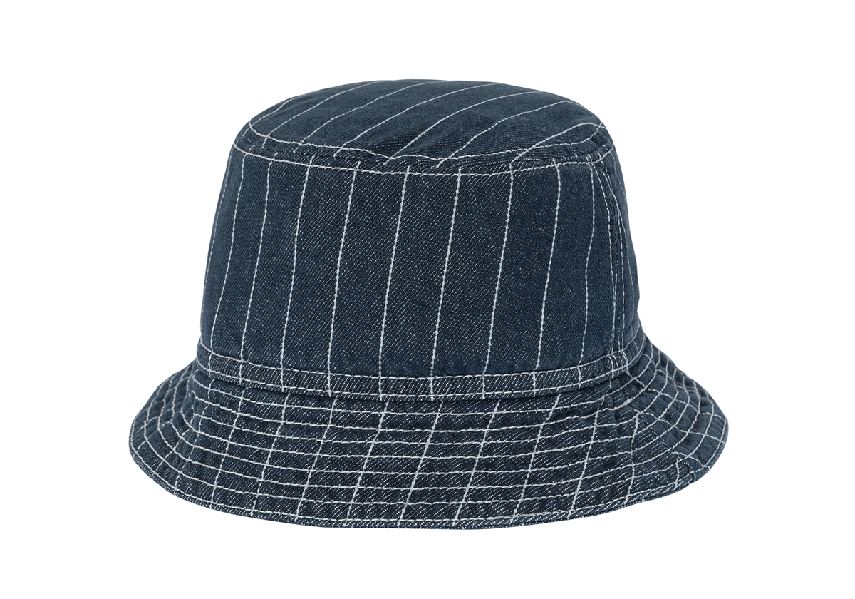 Orlean Bucket Hat Orlean Stripe Blue/White (Stone Washed) - LIKELIHOOD