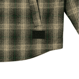 Oversized Embroidered Flannel Shirt Jacket Green/Black - LIKELIHOOD