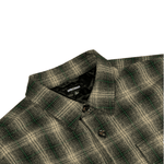 Oversized Embroidered Flannel Shirt Jacket Green/Black - LIKELIHOOD