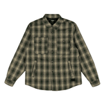 Oversized Embroidered Flannel Shirt Jacket Green/Black - LIKELIHOOD