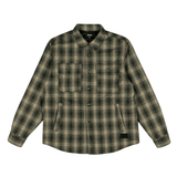 Oversized Embroidered Flannel Shirt Jacket Green/Black - LIKELIHOOD