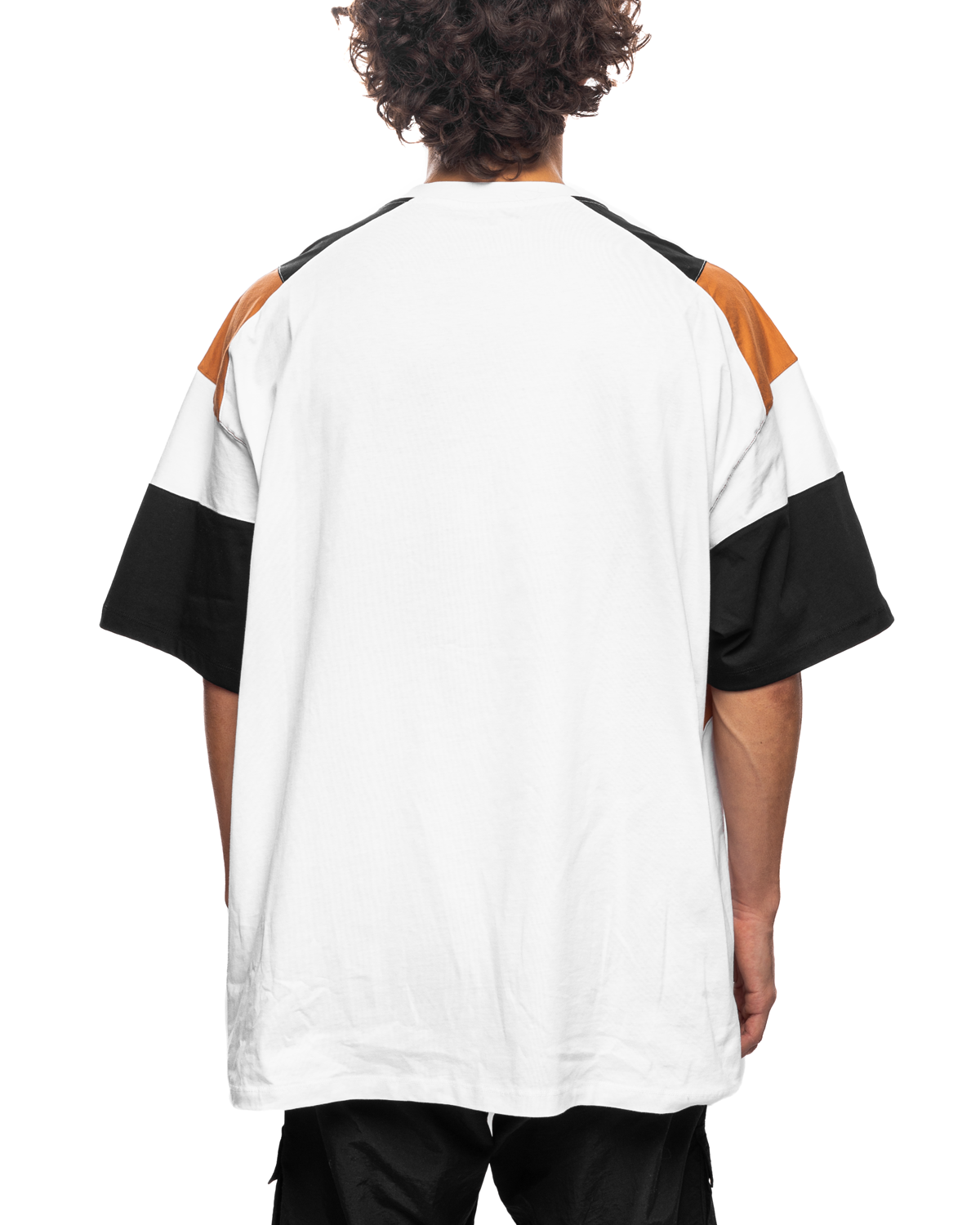 Panelled Oversized T-Shirt White / Black / Terracotta