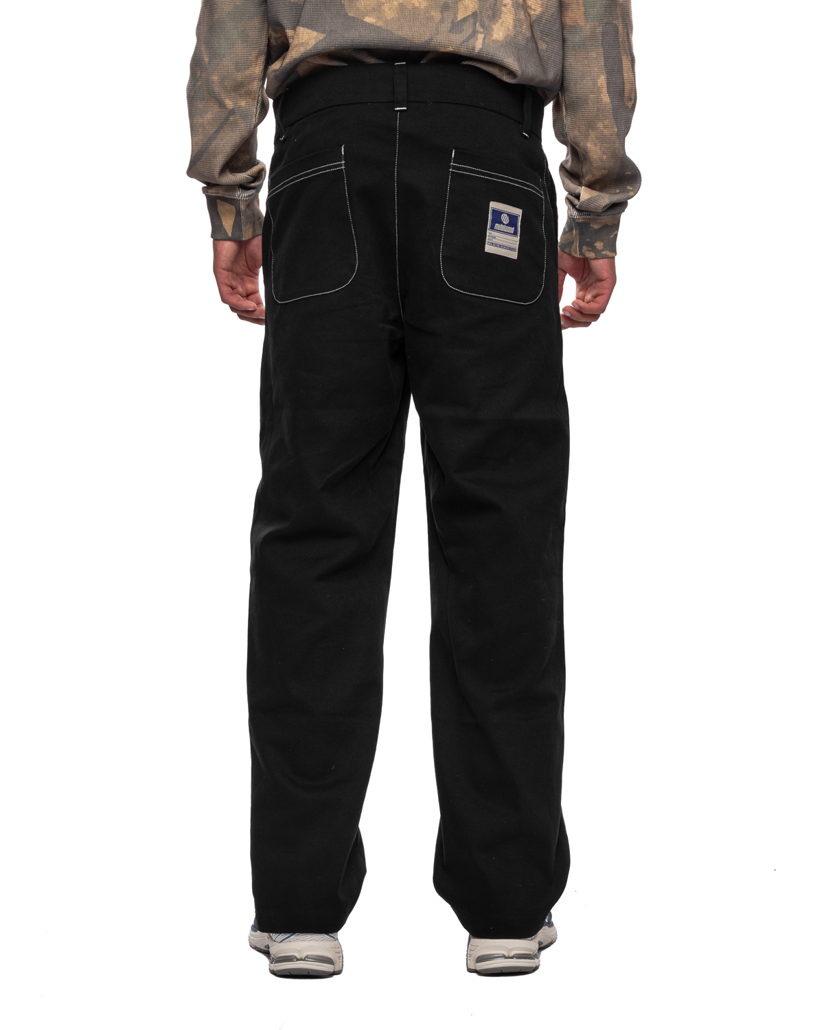 Contrast Stitch Chino Pant Black