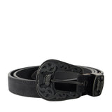 Papillon Western Tip Belt - Black Suede Leather - LIKELIHOOD