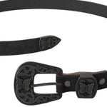 Papillon Western Tip Belt - Black Suede Leather - LIKELIHOOD