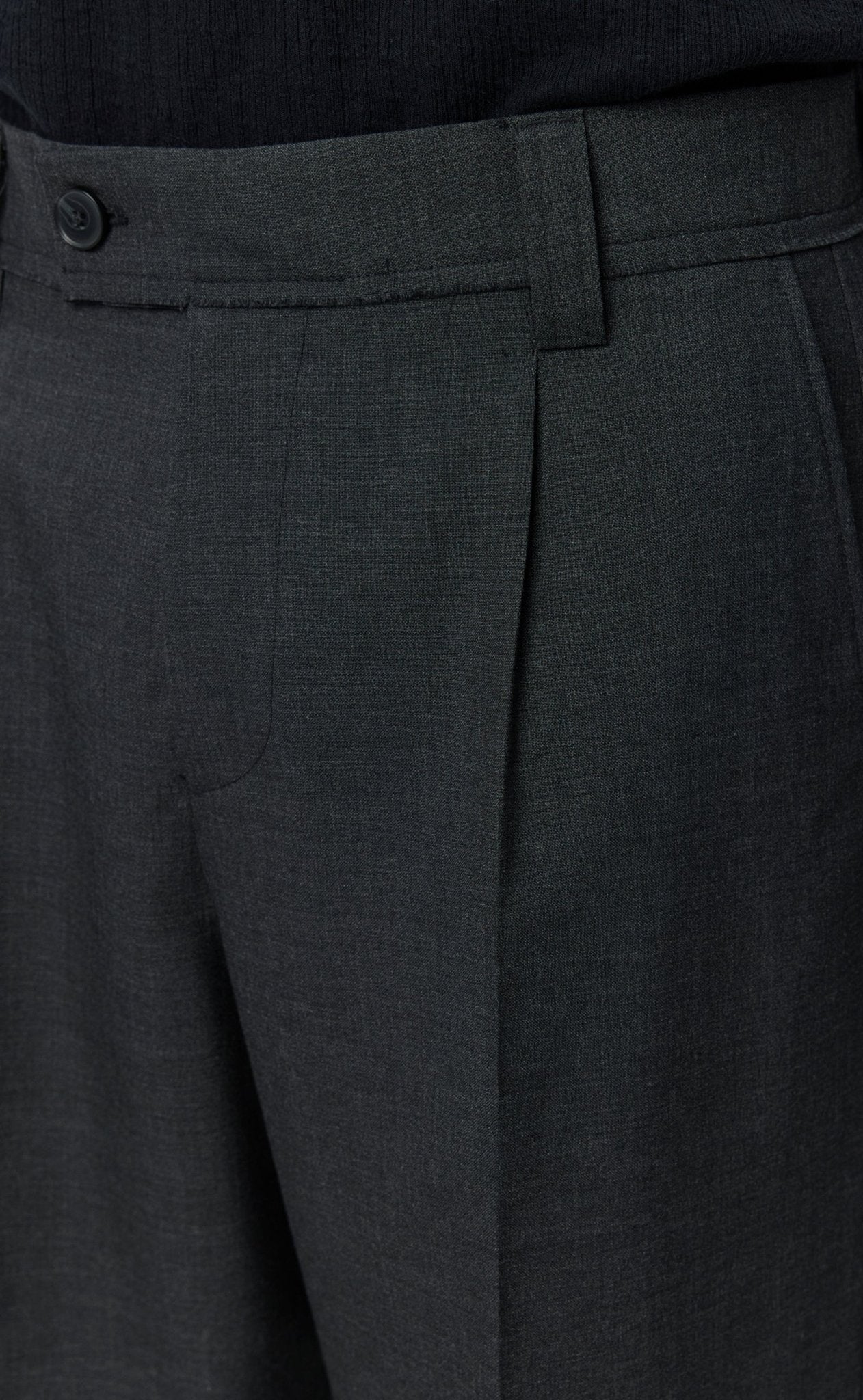 Patch Trousers Dark Grey Dry Wool - LIKELIHOOD