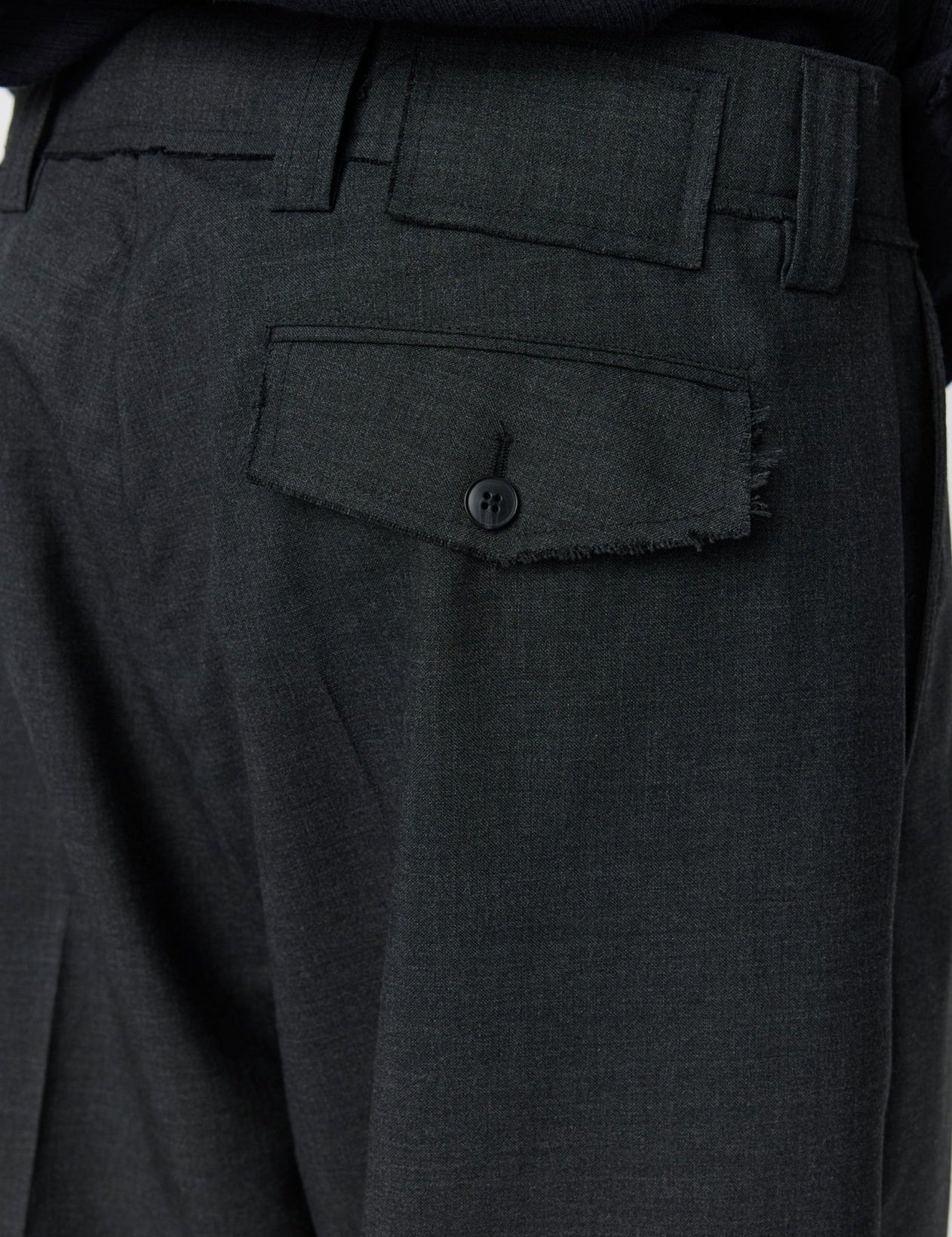 Patch Trousers Dark Grey Dry Wool - LIKELIHOOD