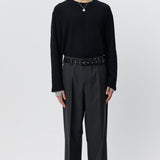 Patch Trousers Dark Grey Dry Wool - LIKELIHOOD