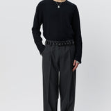 Patch Trousers Dark Grey Dry Wool - LIKELIHOOD