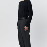 Patch Trousers Dark Grey Dry Wool - LIKELIHOOD
