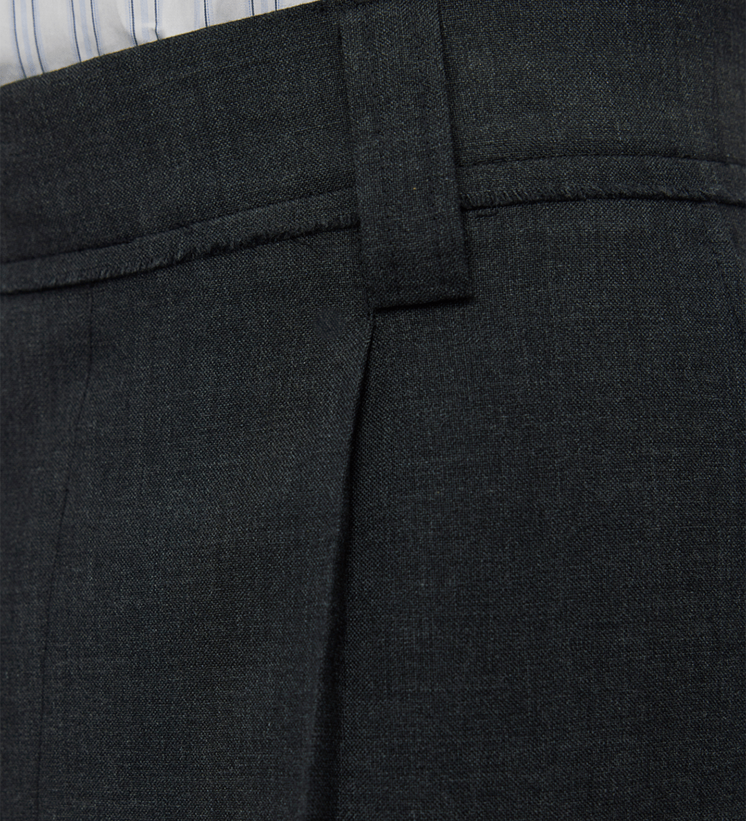 Patch Trousers Grey Worsted Wool - LIKELIHOOD