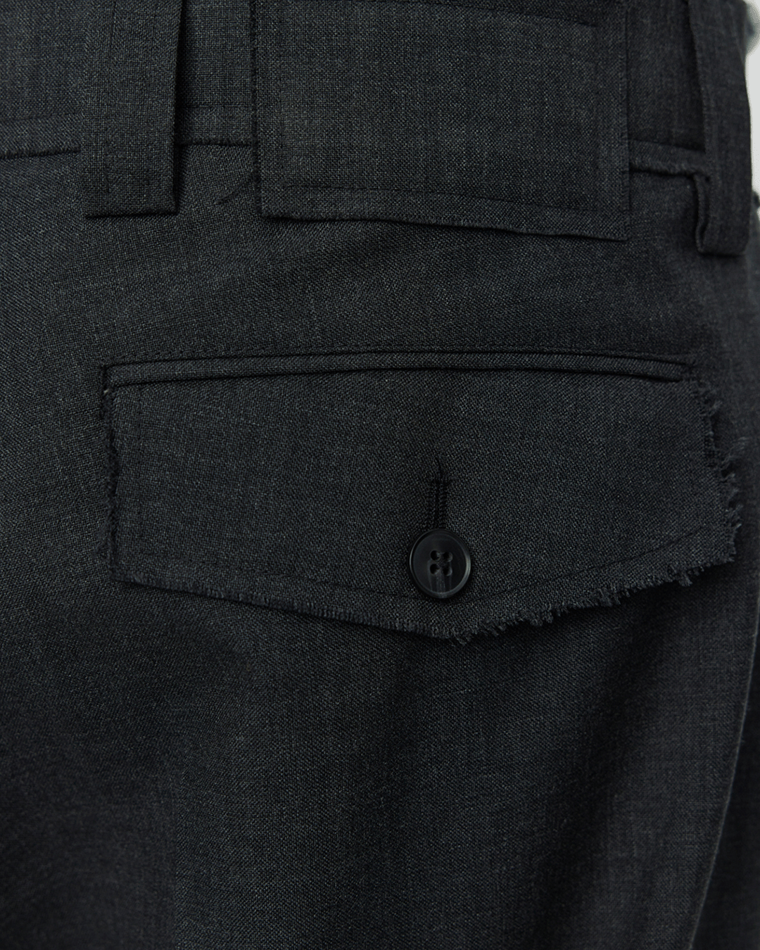Patch Trousers Grey Worsted Wool - LIKELIHOOD