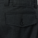 Patch Trousers Grey Worsted Wool - LIKELIHOOD