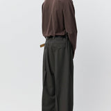 Patch Trousers Taupe Wool Twill - LIKELIHOOD