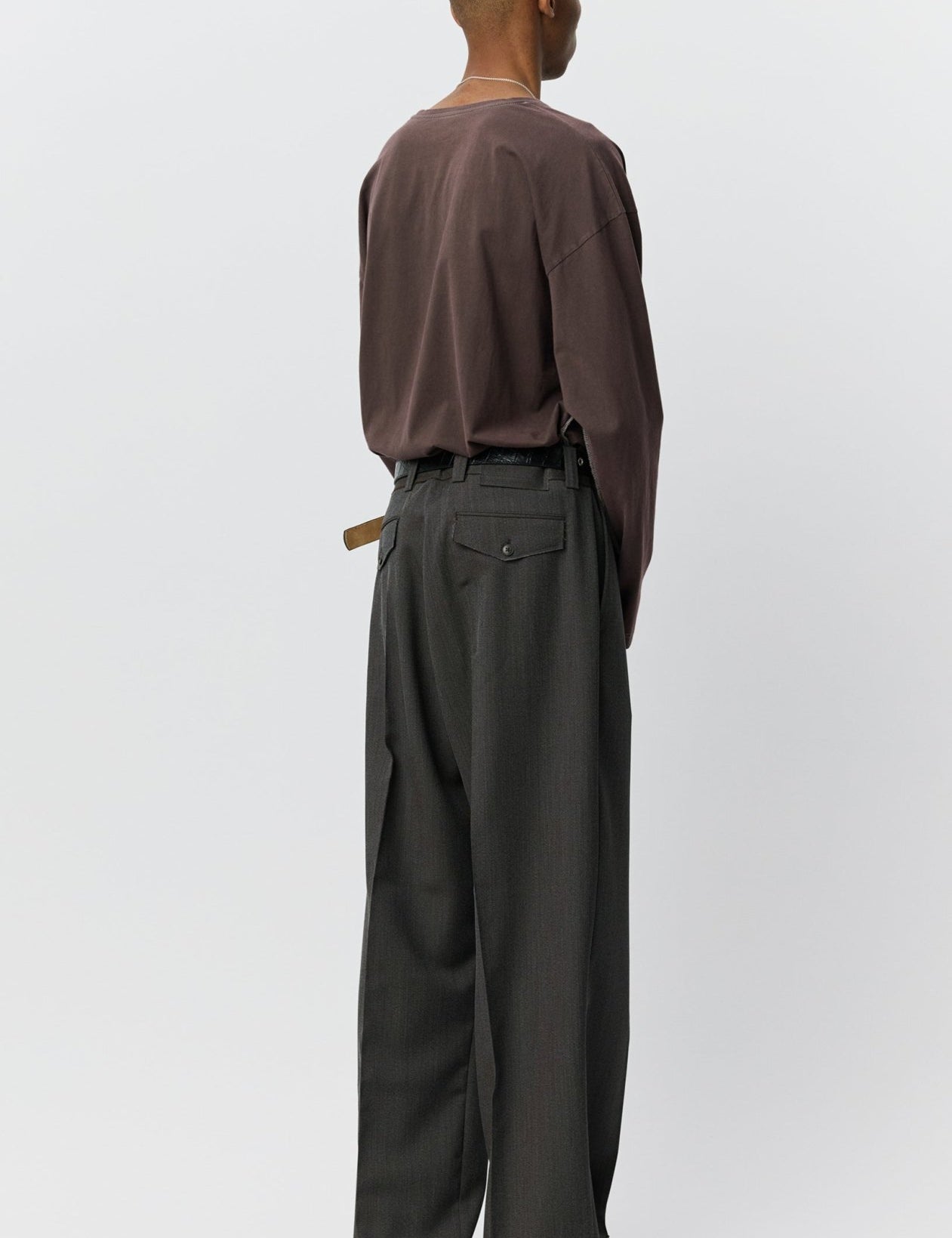 Patch Trousers Taupe Wool Twill - LIKELIHOOD