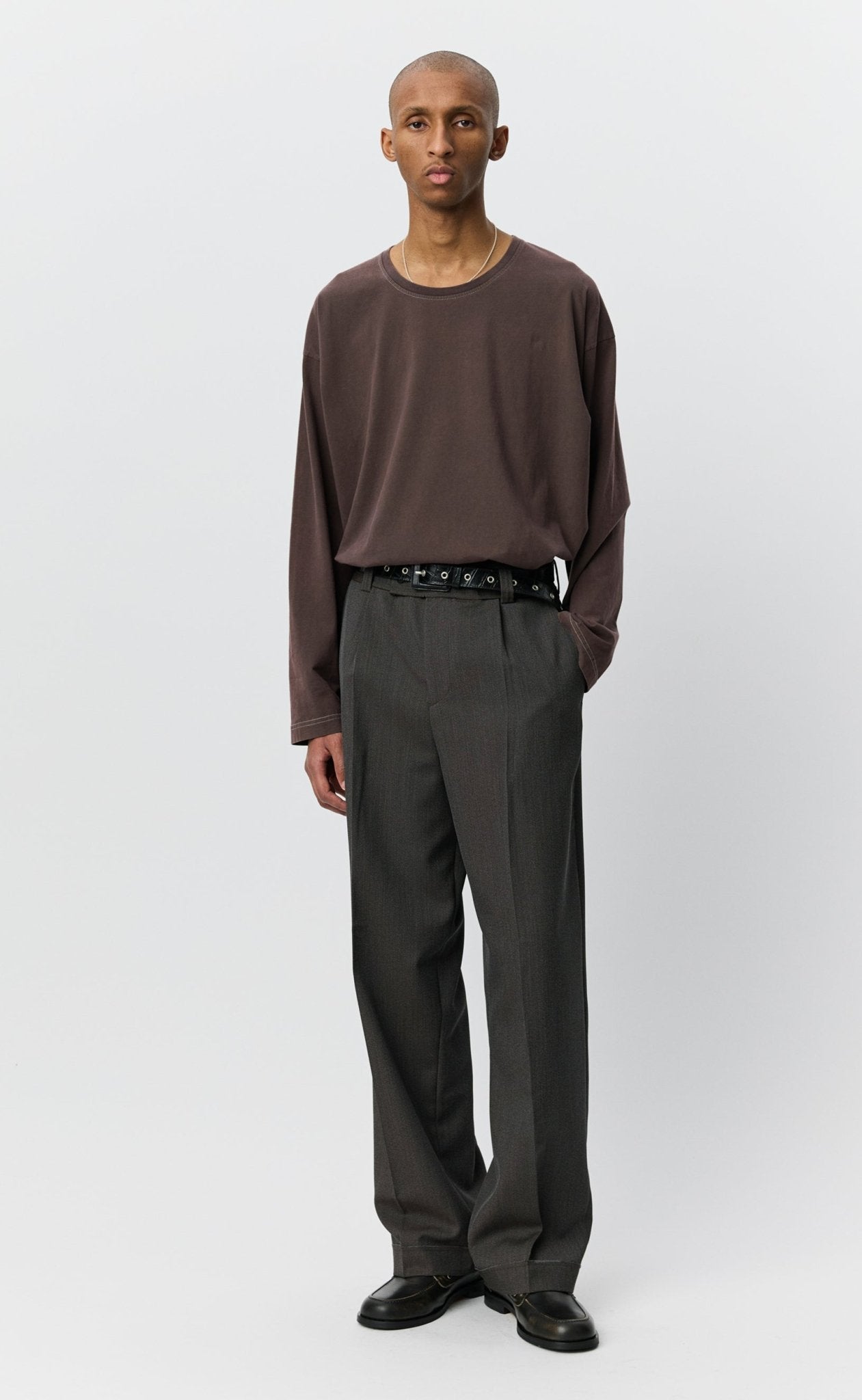 Patch Trousers Taupe Wool Twill - LIKELIHOOD