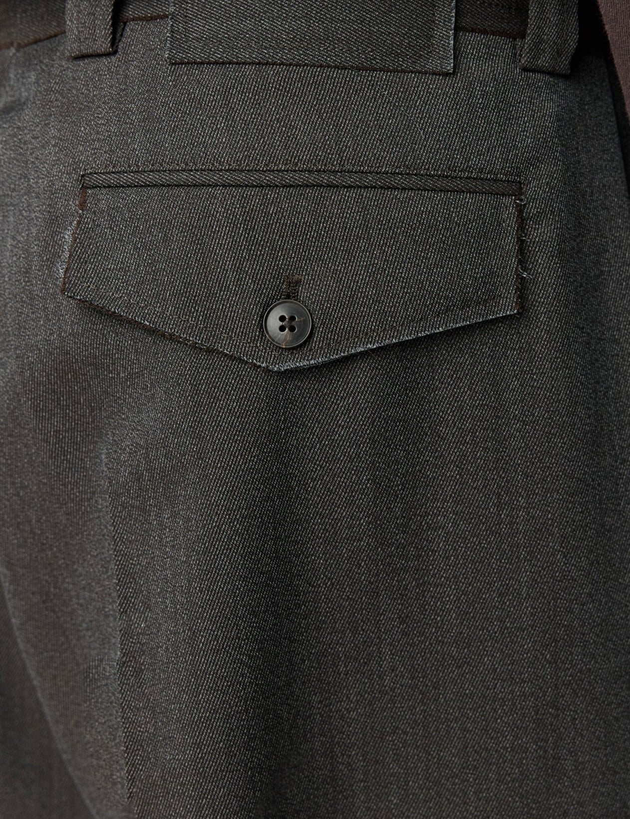 Patch Trousers Taupe Wool Twill - LIKELIHOOD