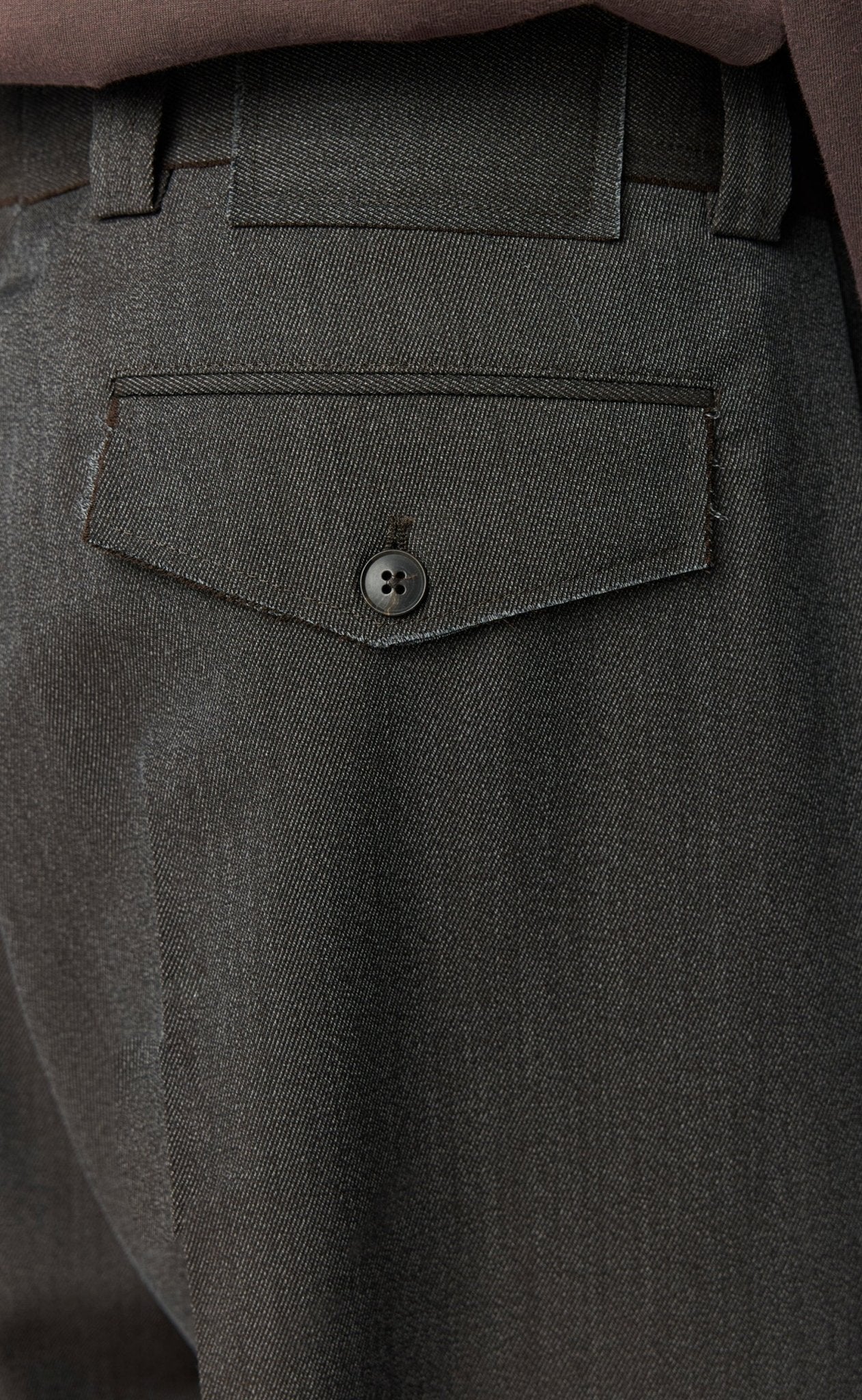 Patch Trousers Taupe Wool Twill - LIKELIHOOD