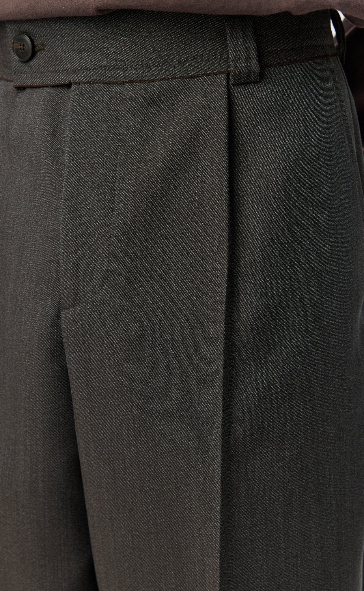Patch Trousers Taupe Wool Twill - LIKELIHOOD