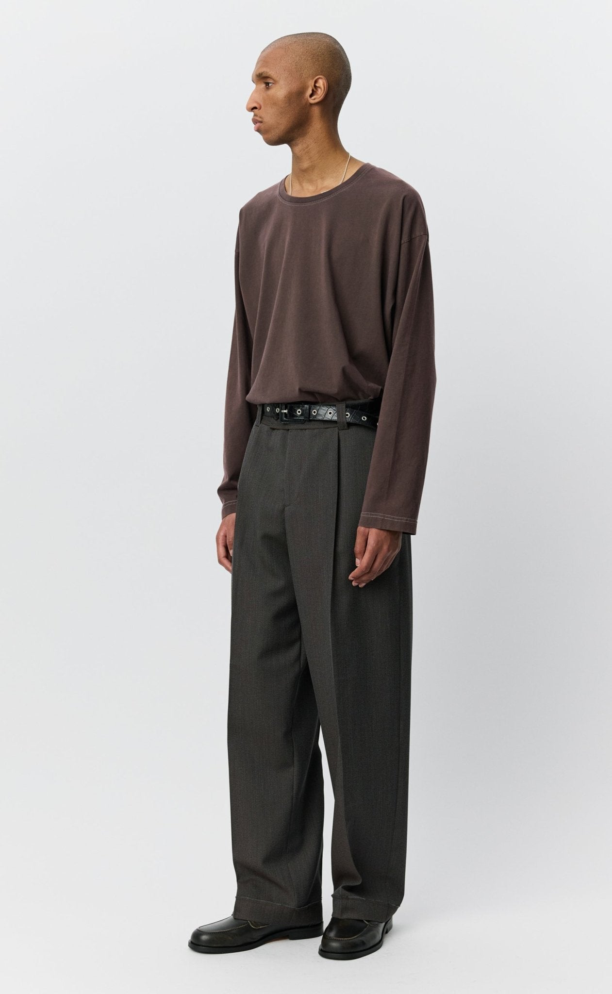 Patch Trousers Taupe Wool Twill - LIKELIHOOD