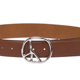 Peace Buckle Belt - Brown Steer Leather - LIKELIHOOD