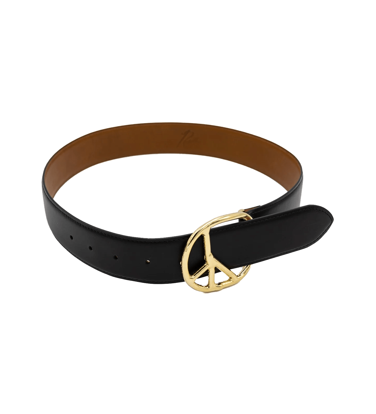 Peace Buckle Belt - Steer Leather Black - LIKELIHOOD