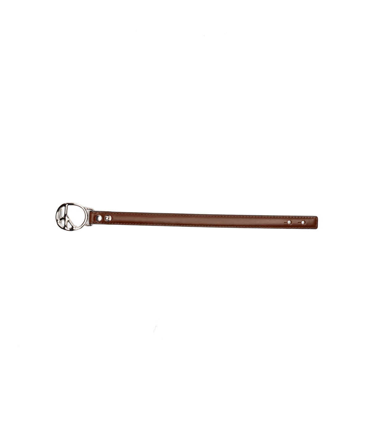 Peace Buckle Narrow Bracelet - Brown Steer Leather - LIKELIHOOD