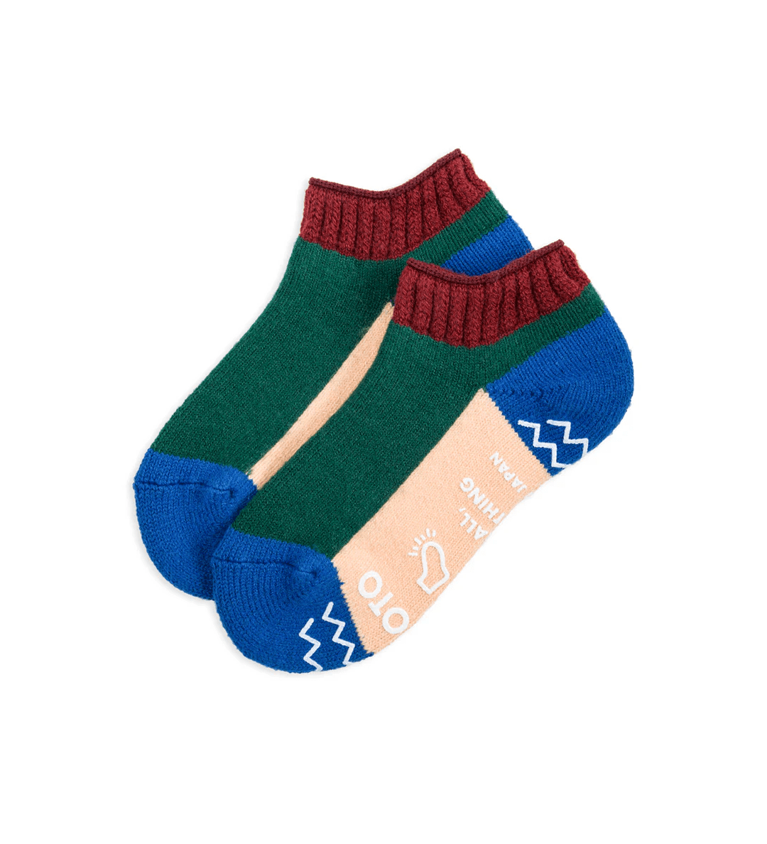 Pile Sockslipper Maroon/Dark Green - LIKELIHOOD