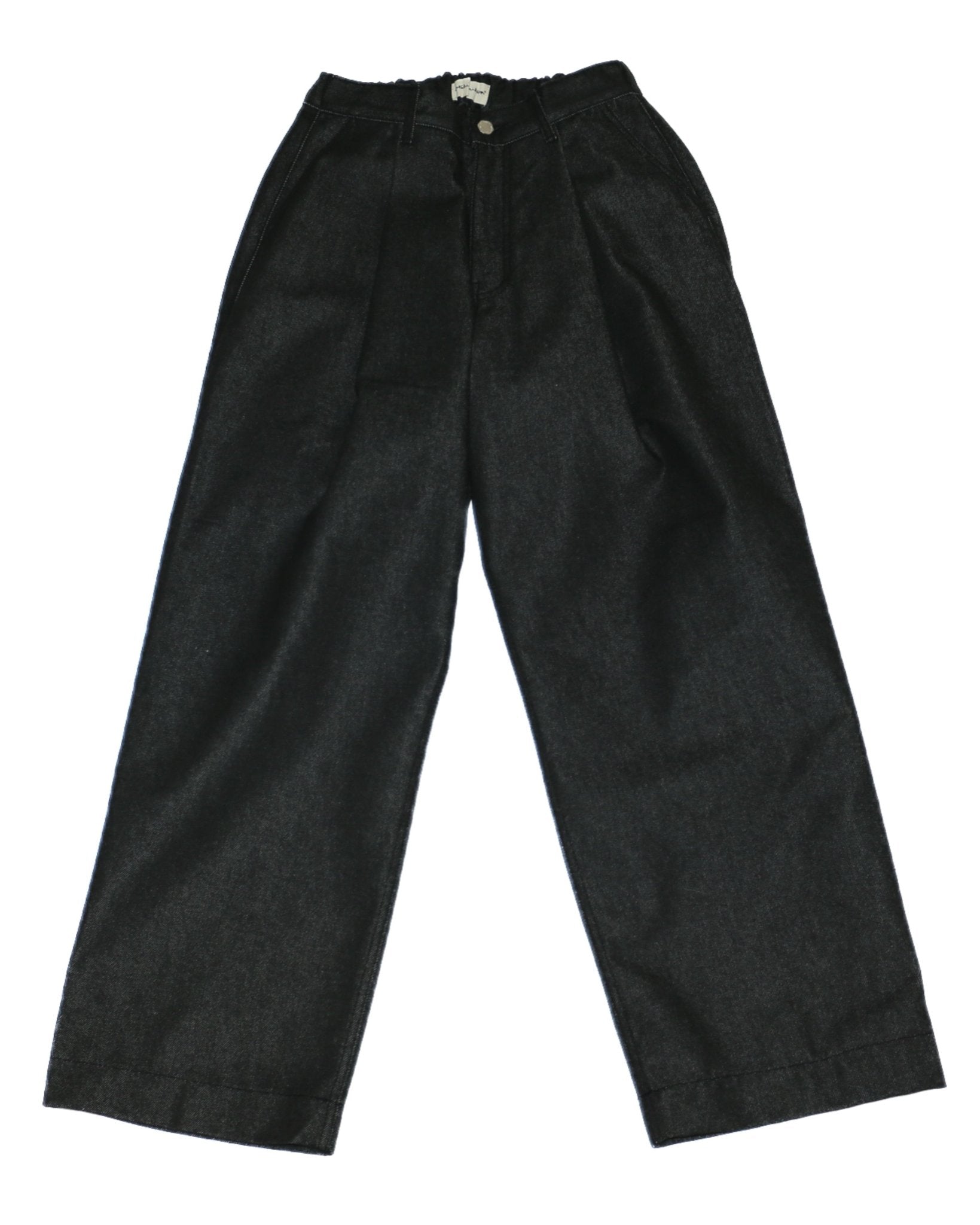 Pintuck Wide Jeans Black Denim - LIKELIHOOD