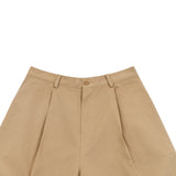 Pintuck Wide Shorts Beige - LIKELIHOOD