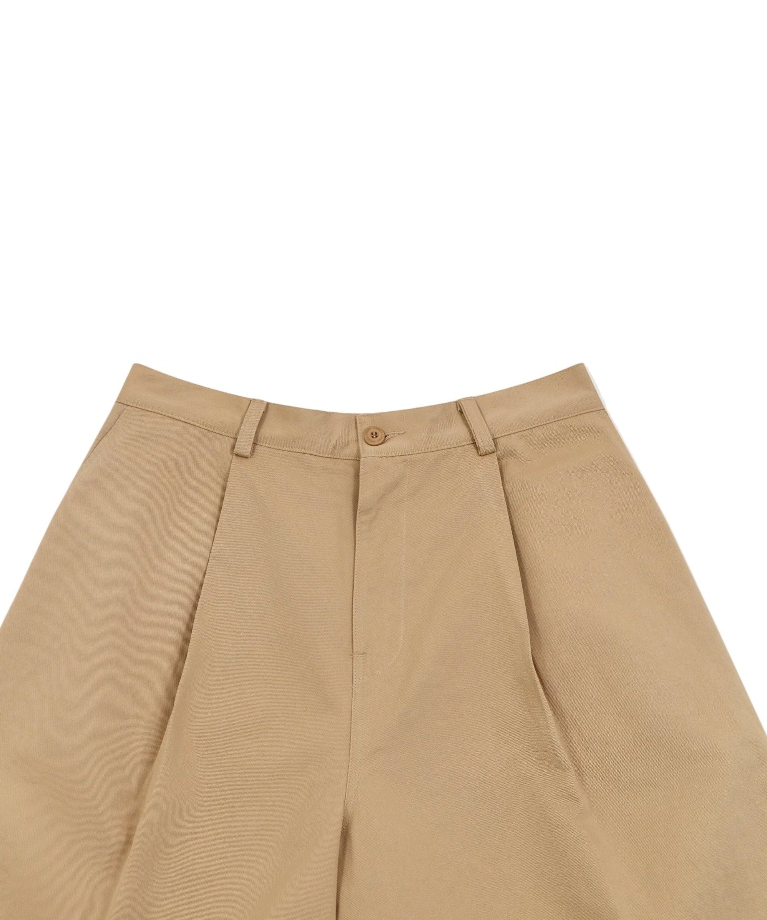 Pintuck Wide Shorts Beige - LIKELIHOOD