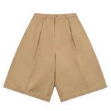 Pintuck Wide Shorts Beige - LIKELIHOOD