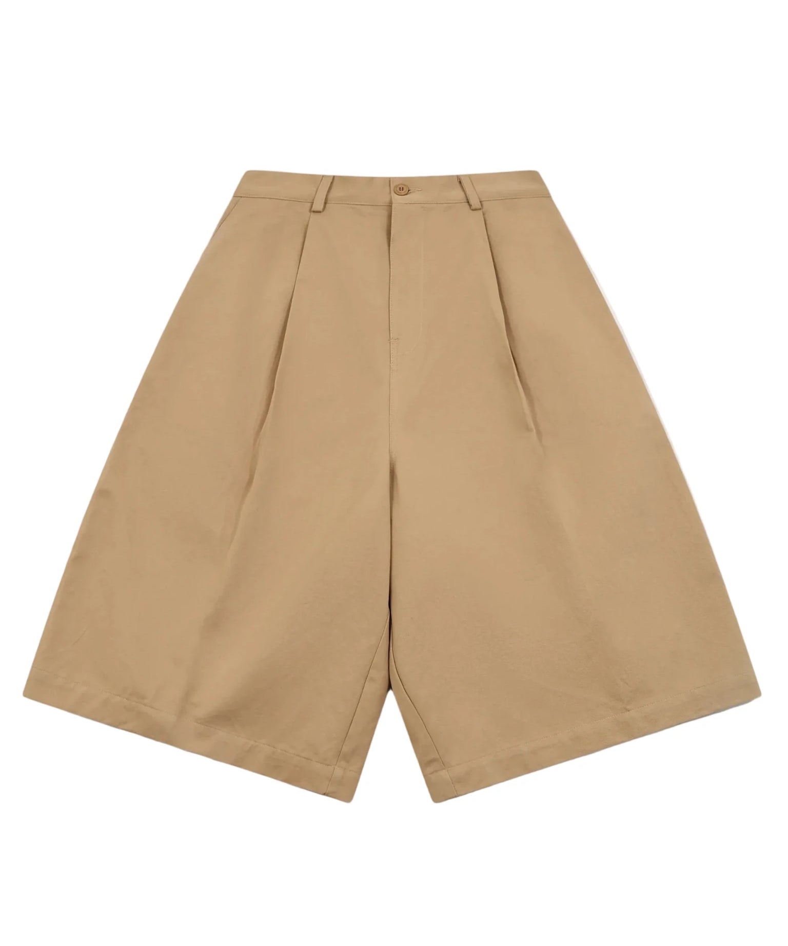 Pintuck Wide Shorts Beige - LIKELIHOOD