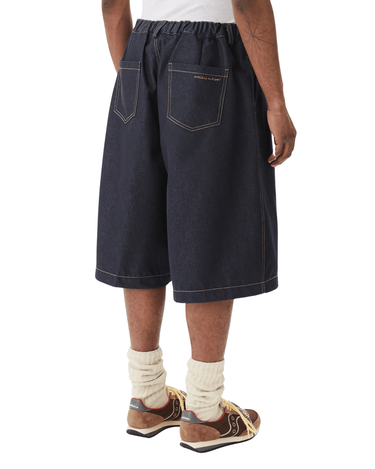 Pintuck Wide Shorts Indigo - LIKELIHOOD