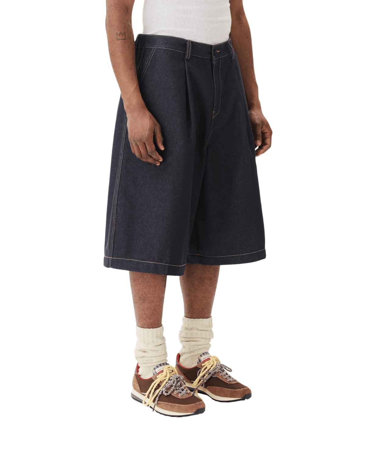 Pintuck Wide Shorts Indigo - LIKELIHOOD