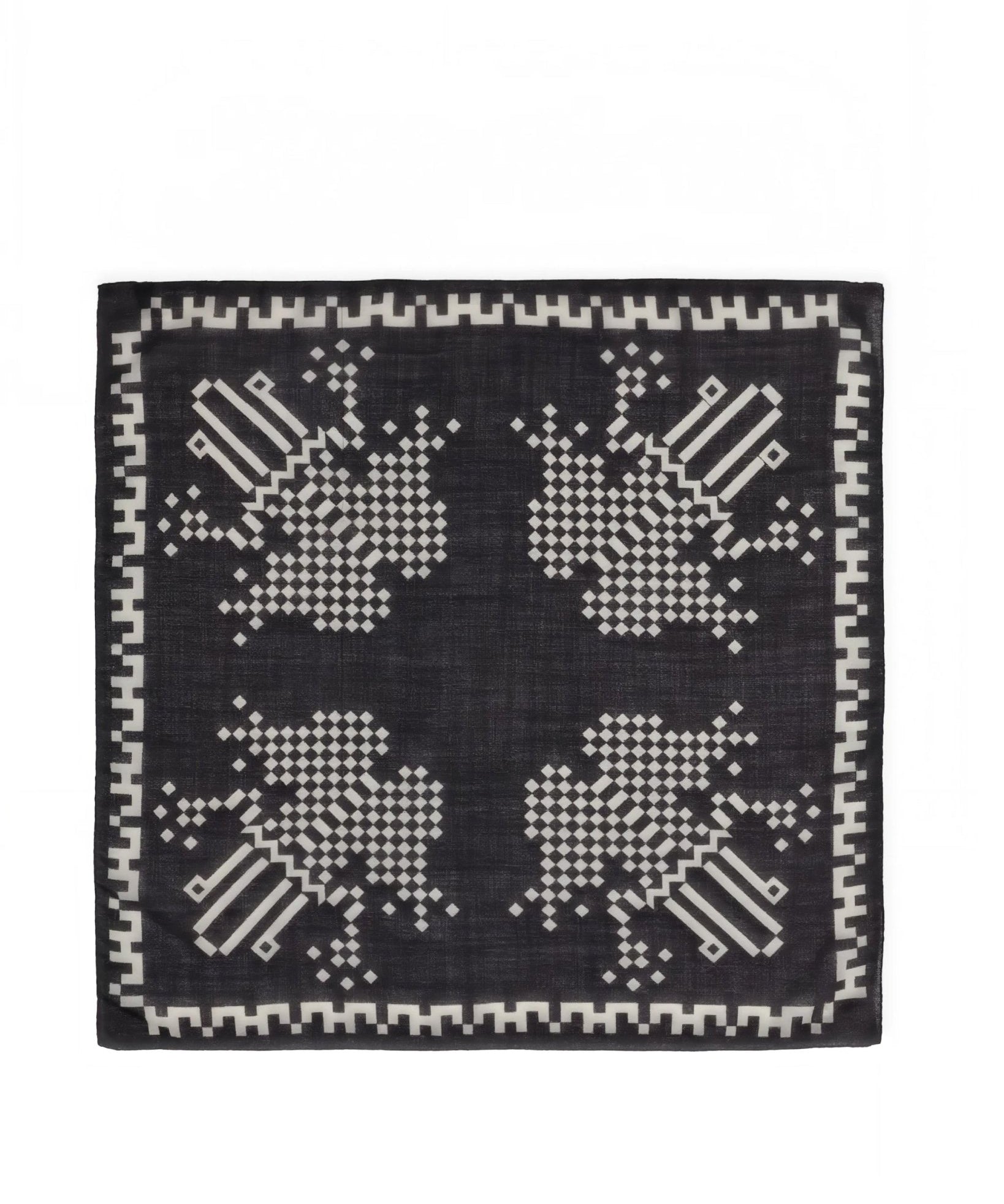 Pixel Frog Wool Scarf Pixelated Black Frog - LIKELIHOOD