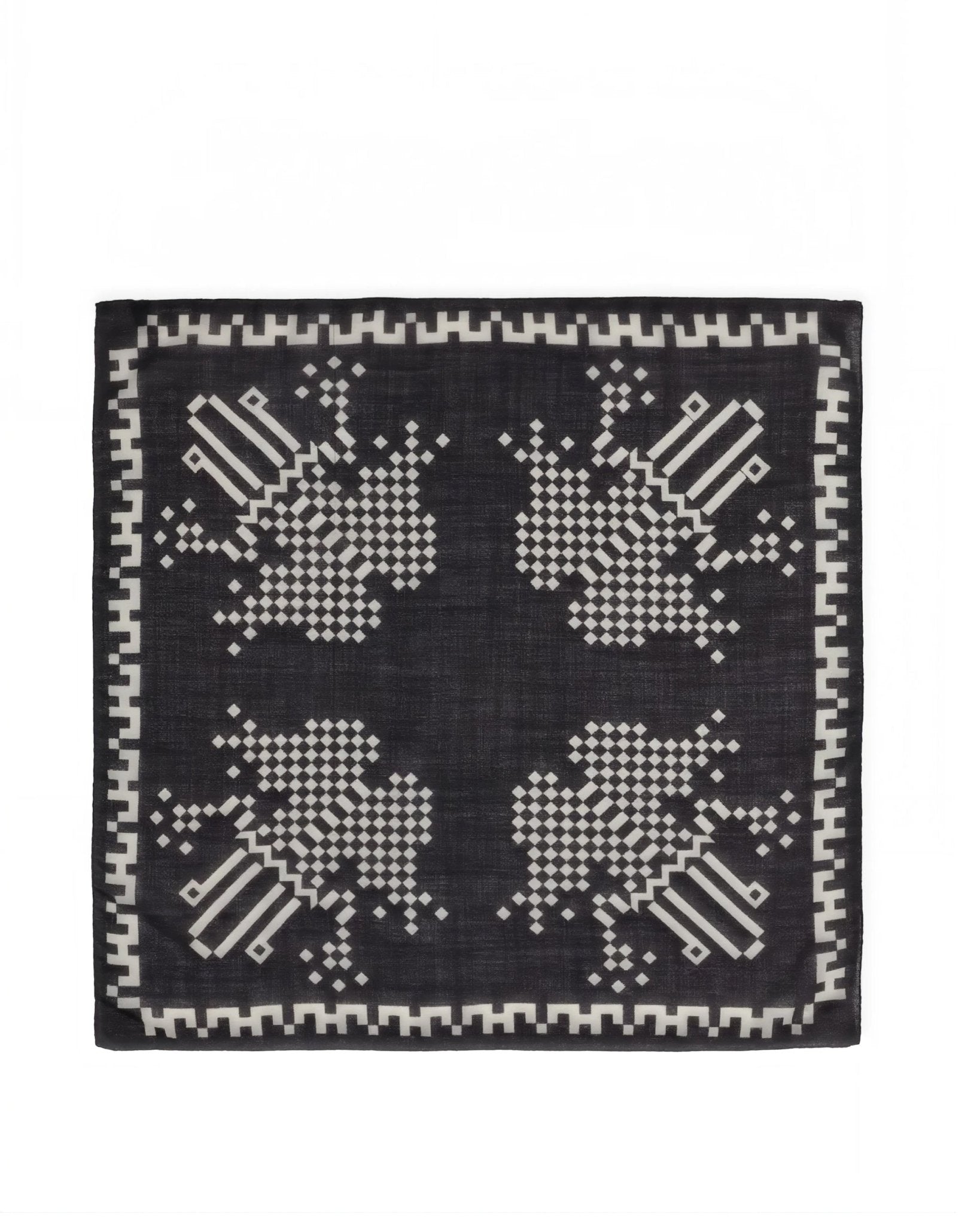 Pixel Frog Wool Scarf Pixelated Black Frog - LIKELIHOOD