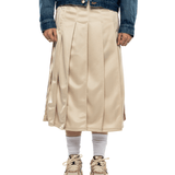 Pleated Track Skirt - Poly Smooth Ivory - LIKELIHOOD