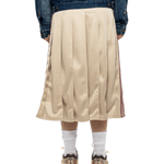 Pleated Track Skirt - Poly Smooth Ivory - LIKELIHOOD