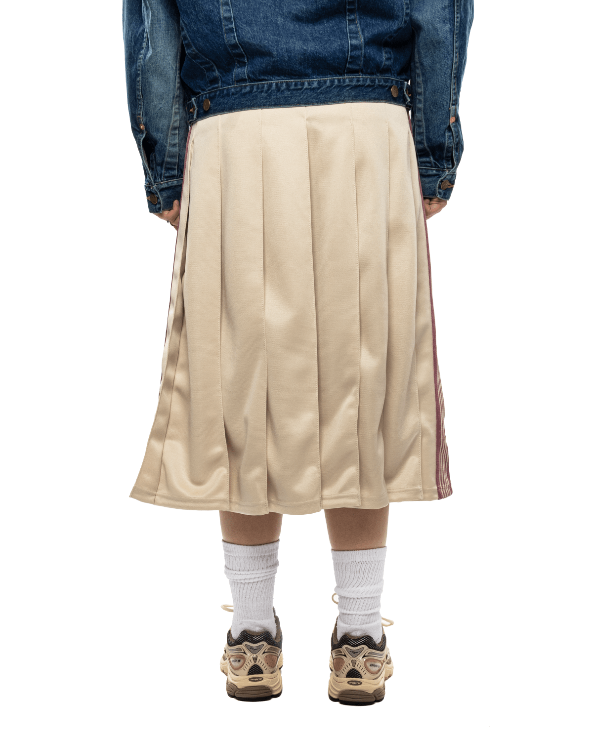 Pleated Track Skirt - Poly Smooth Ivory - LIKELIHOOD