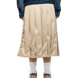 Pleated Track Skirt - Poly Smooth Ivory - LIKELIHOOD